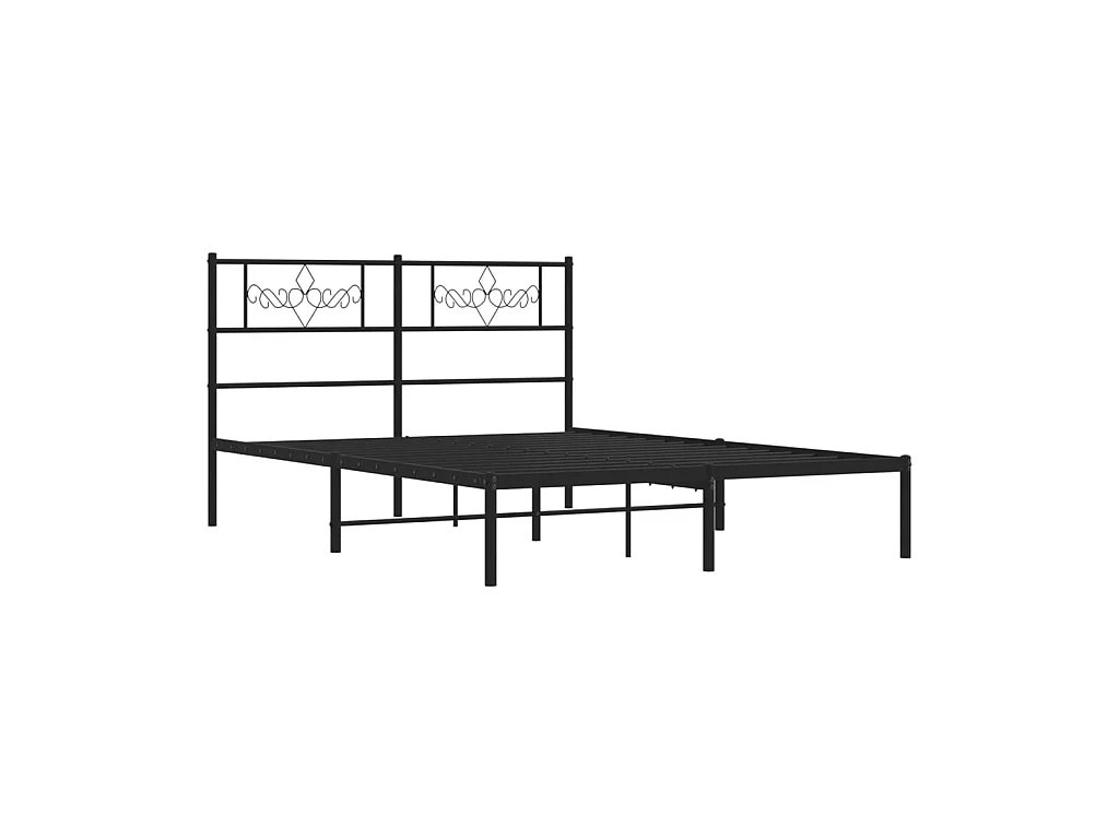 Bedframe met hoofdbord metaal zwart 160x200 cm NL23775