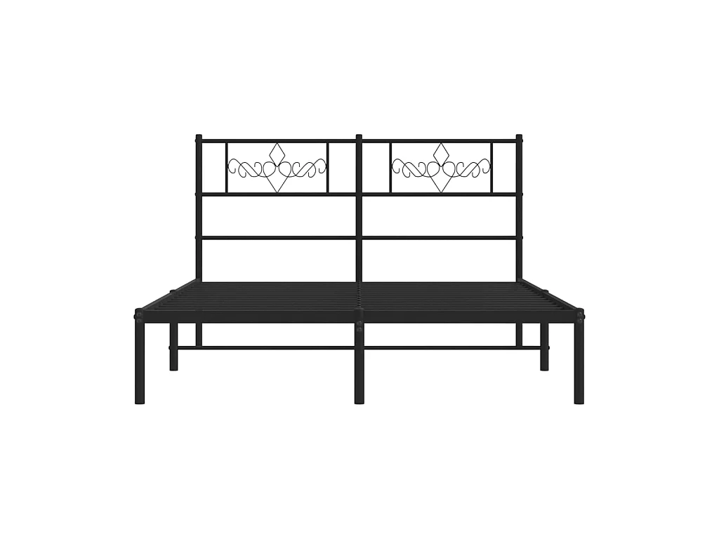 Bedframe met hoofdbord metaal zwart 160x200 cm NL23775