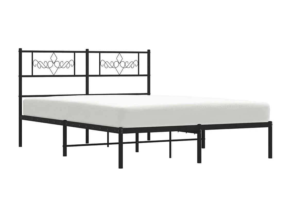 Cama 160x200 cm con cabecero metal negro ES40681