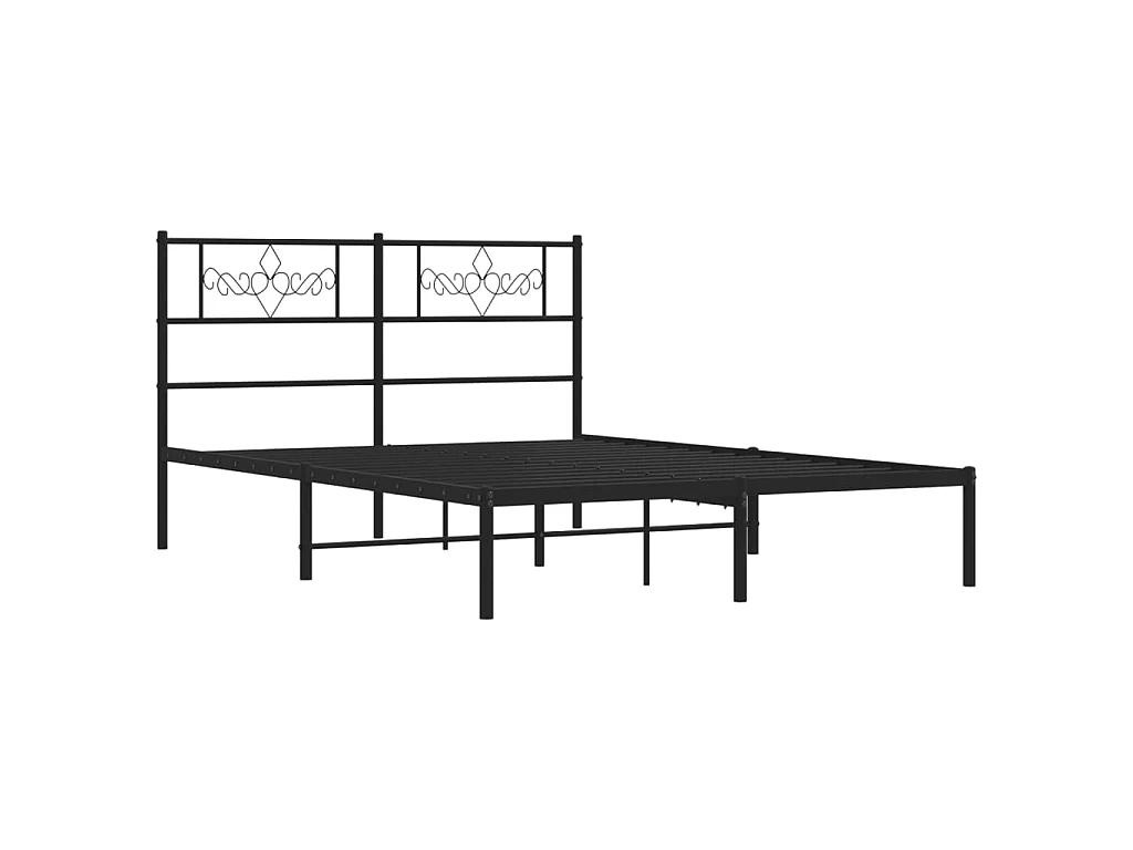 Cama 160x200 cm con cabecero metal negro ES40681