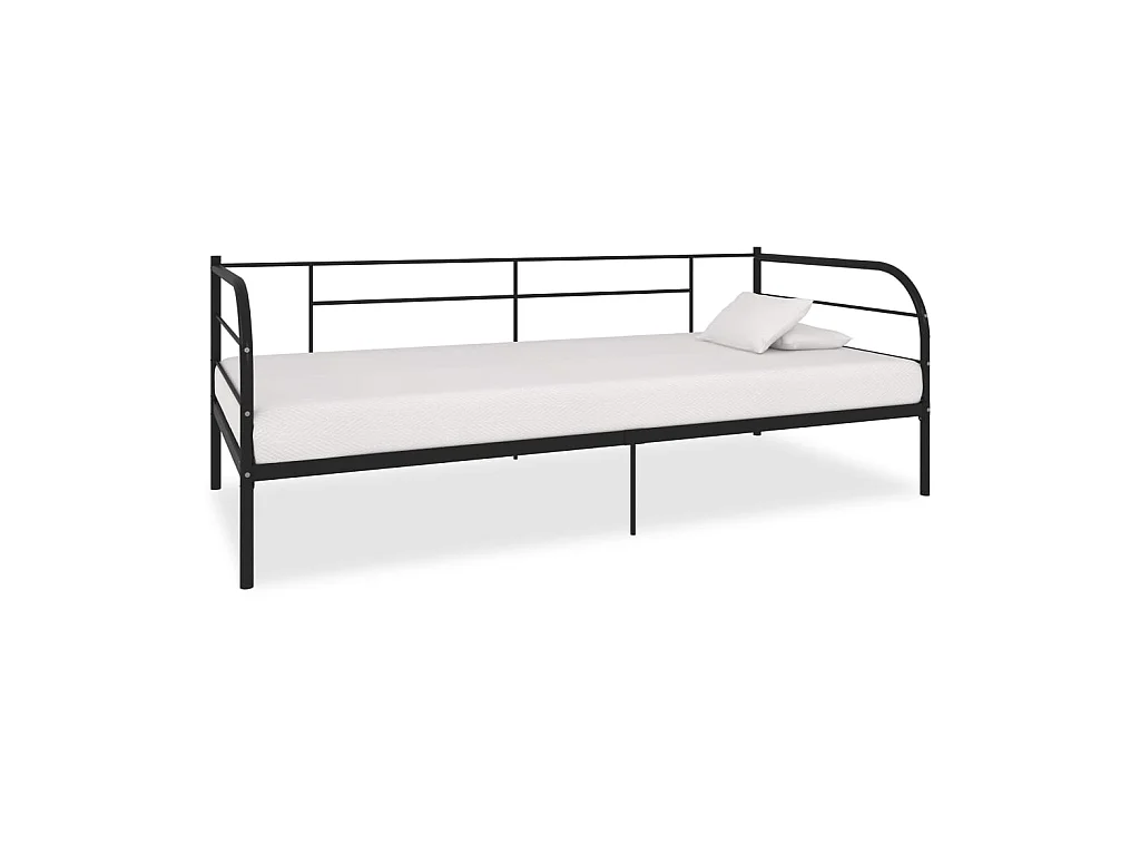 Lit-90x200 cm de repos Noir Métal EGGB75094