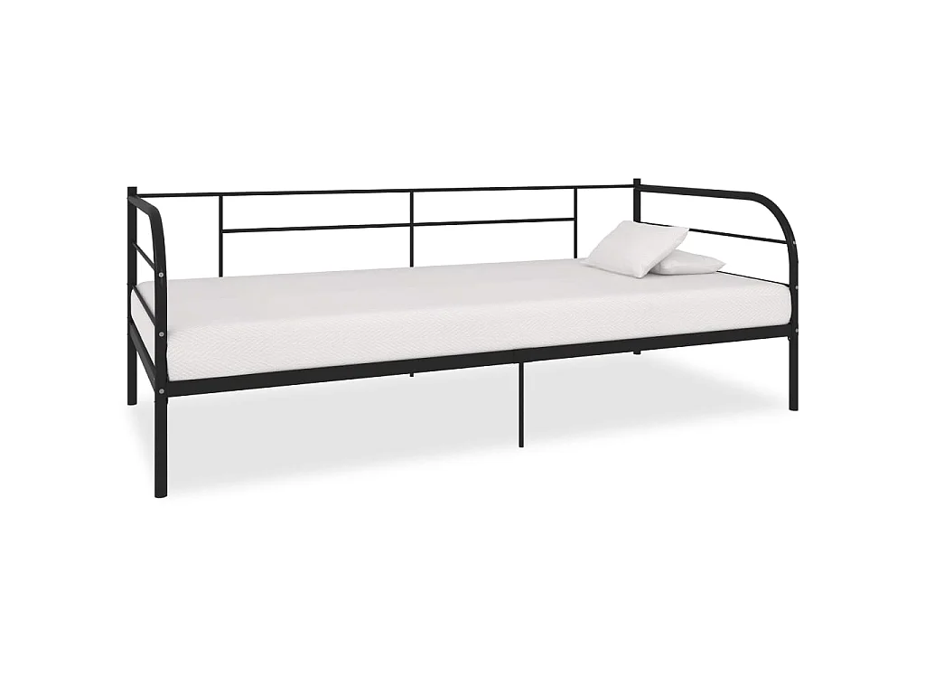 Cama 90x200 cm de metal negro ES46268
