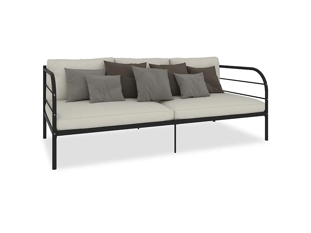 Cama 90x200 cm de metal negro ES46268