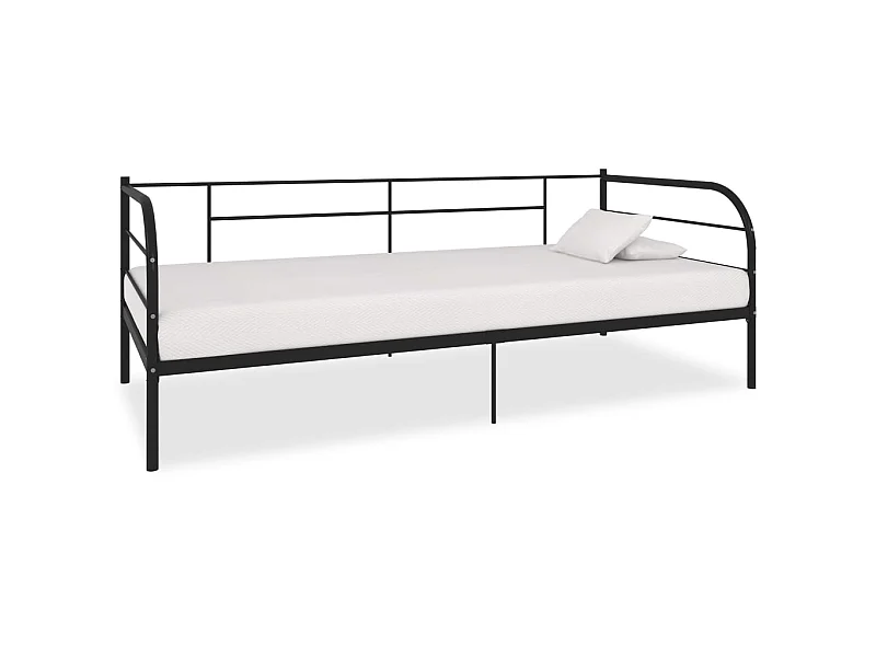 Tagesbett,Sofabett-Rahmen Schwarz Metall 90×200 cm -gkd59603