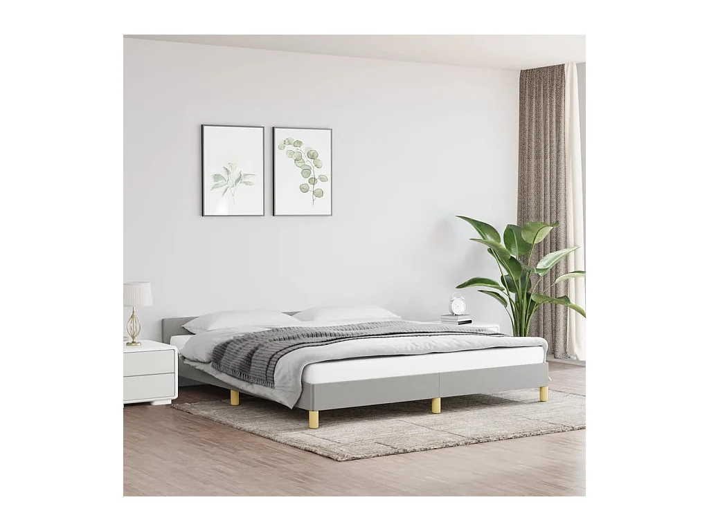 Lit-180x200 cm avec tête de lit Gris clair EGGB91677