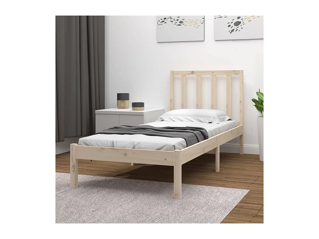 Lit-90x200 cm Bois de pin massif EGGB55659