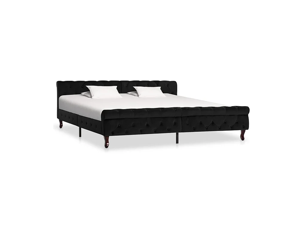 Lit-200x200 cm Noir Velours EGGB35403