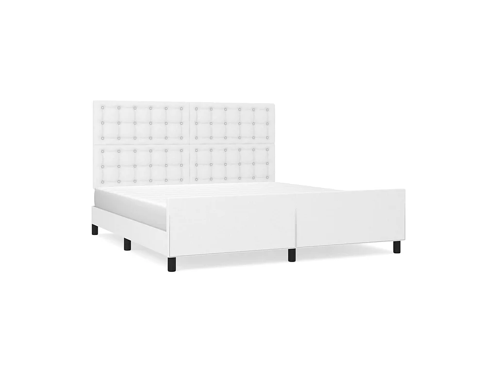 Lit-160x200 cm avec tête de lit Blanc Similicuir EGGB75938