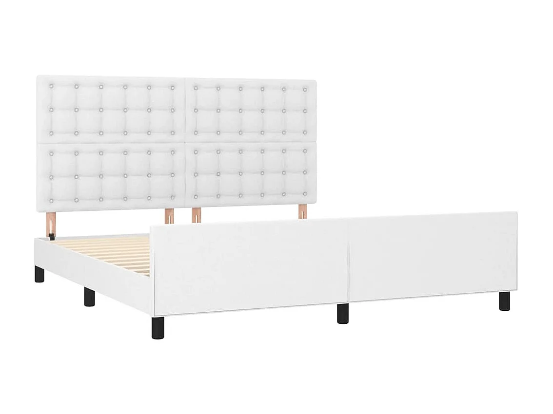 Lit-160x200 cm avec tête de lit Blanc Similicuir EGGB75938