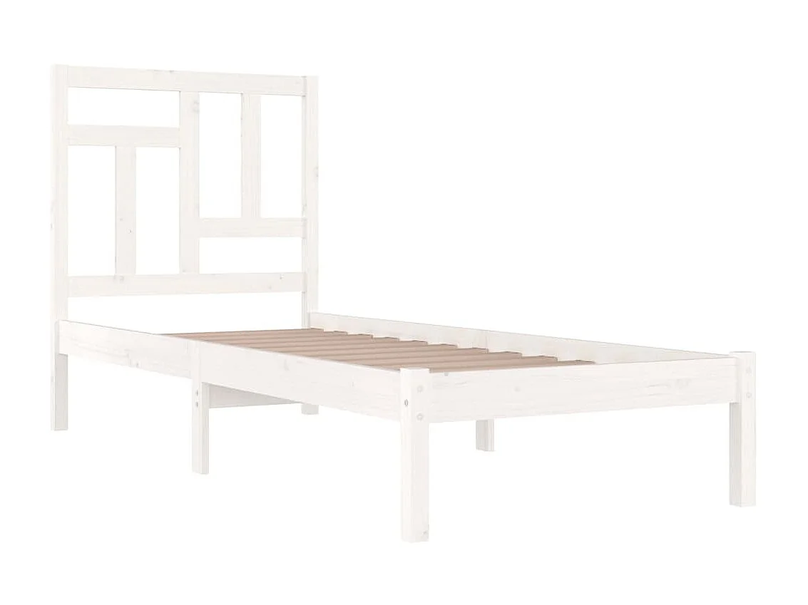 Cama 90x200 cm pinho maciço branco PT819905