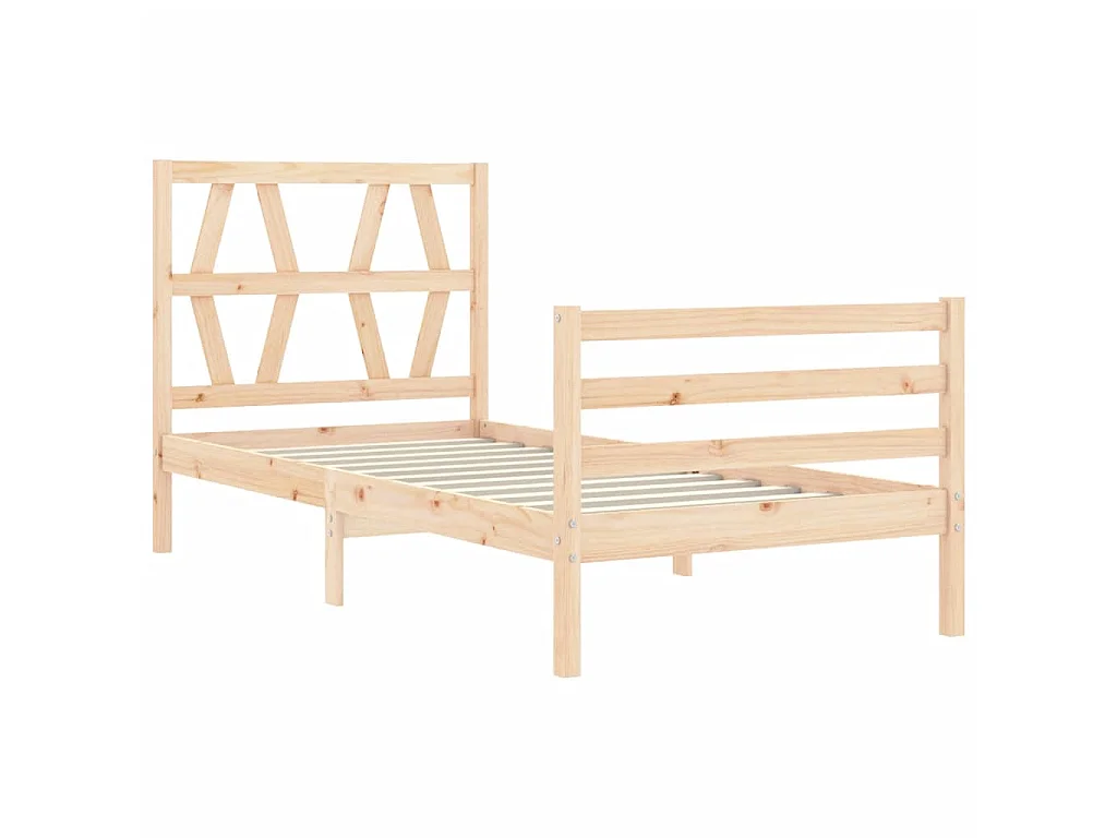 Lit-90x200 cm avec tête de lit bois massif EGGB89442