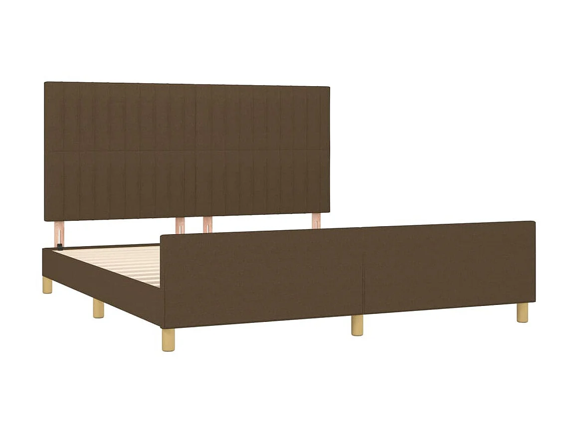 Cama 180x200 cm tecido castanho-escuro PT526526