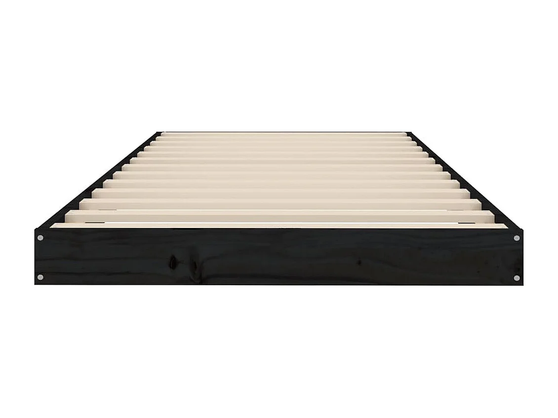 Cama 75x190 cm madera maciza de pino negro ES30936