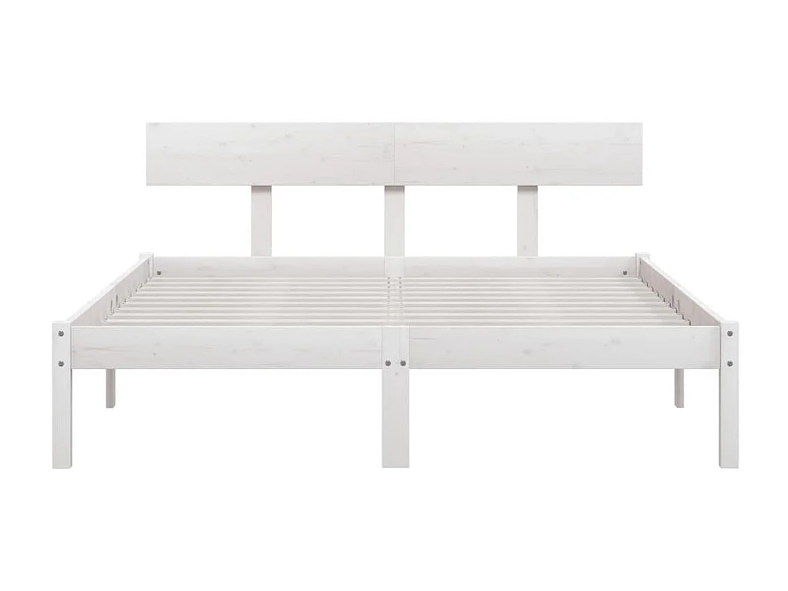 Lit-140x200 cm Blanc Bois de pin massif EGGB93514