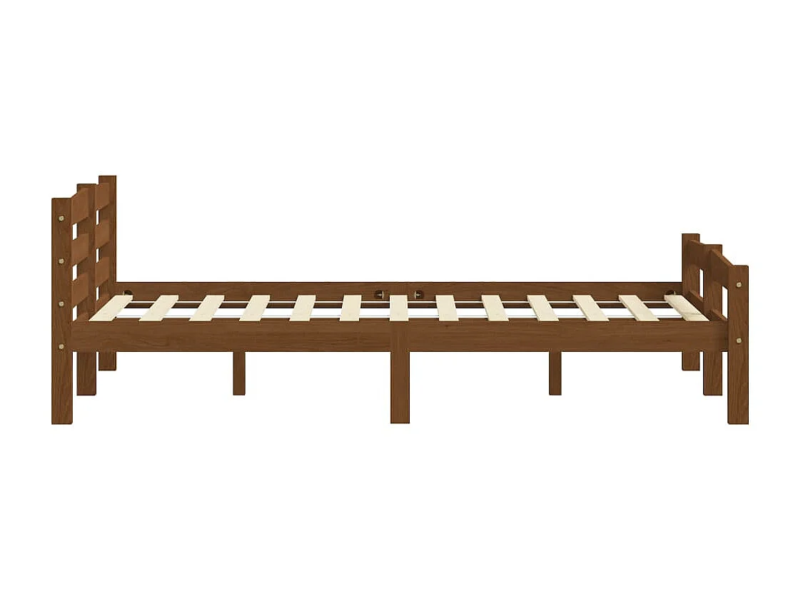 Lit-180x200 cm Marron miel Bois de pin massif EGGB86126