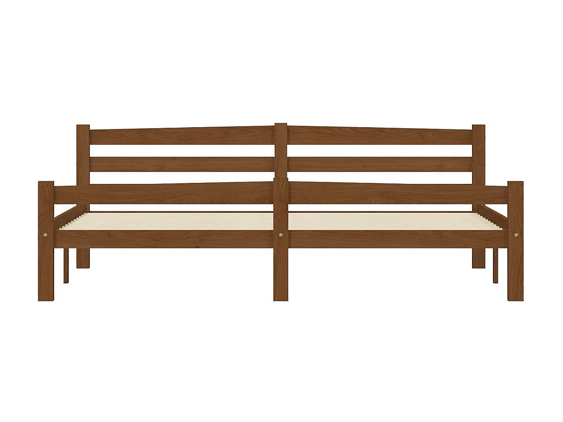 Lit-180x200 cm Marron miel Bois de pin massif EGGB86126