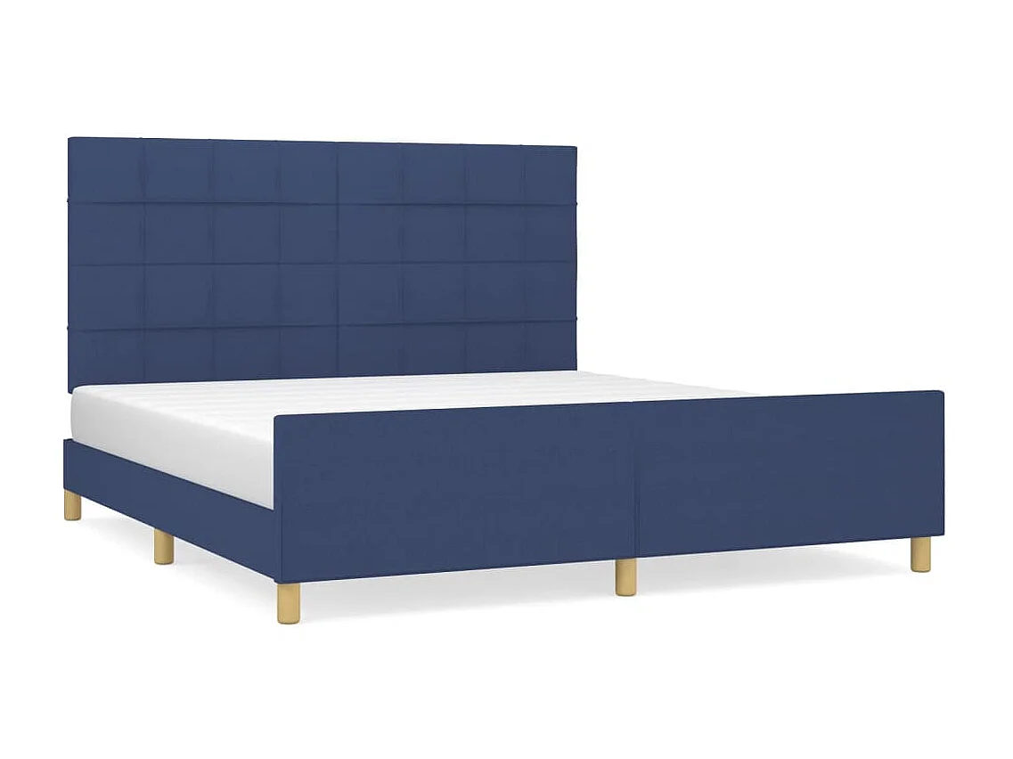 Bedframe met hoofdeinde stof blauw 180x200 cm NL42458
