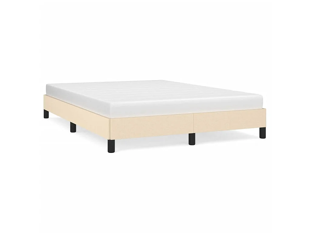 Cama em tecido cor creme 140x200 cm PT625918