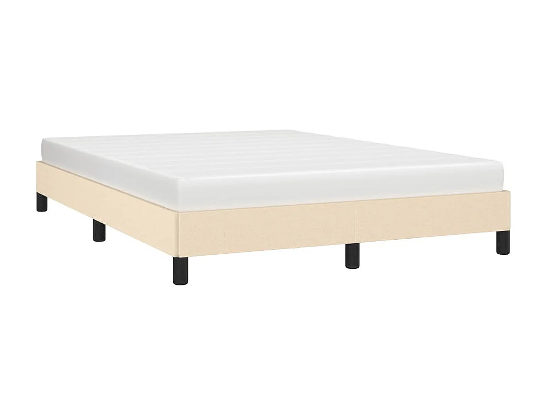 Cama em tecido cor creme 140x200 cm PT625918
