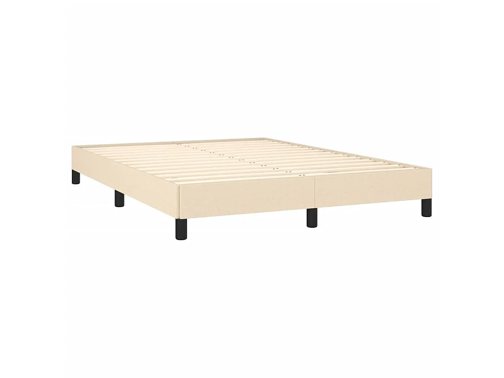 Cama em tecido cor creme 140x200 cm PT625918
