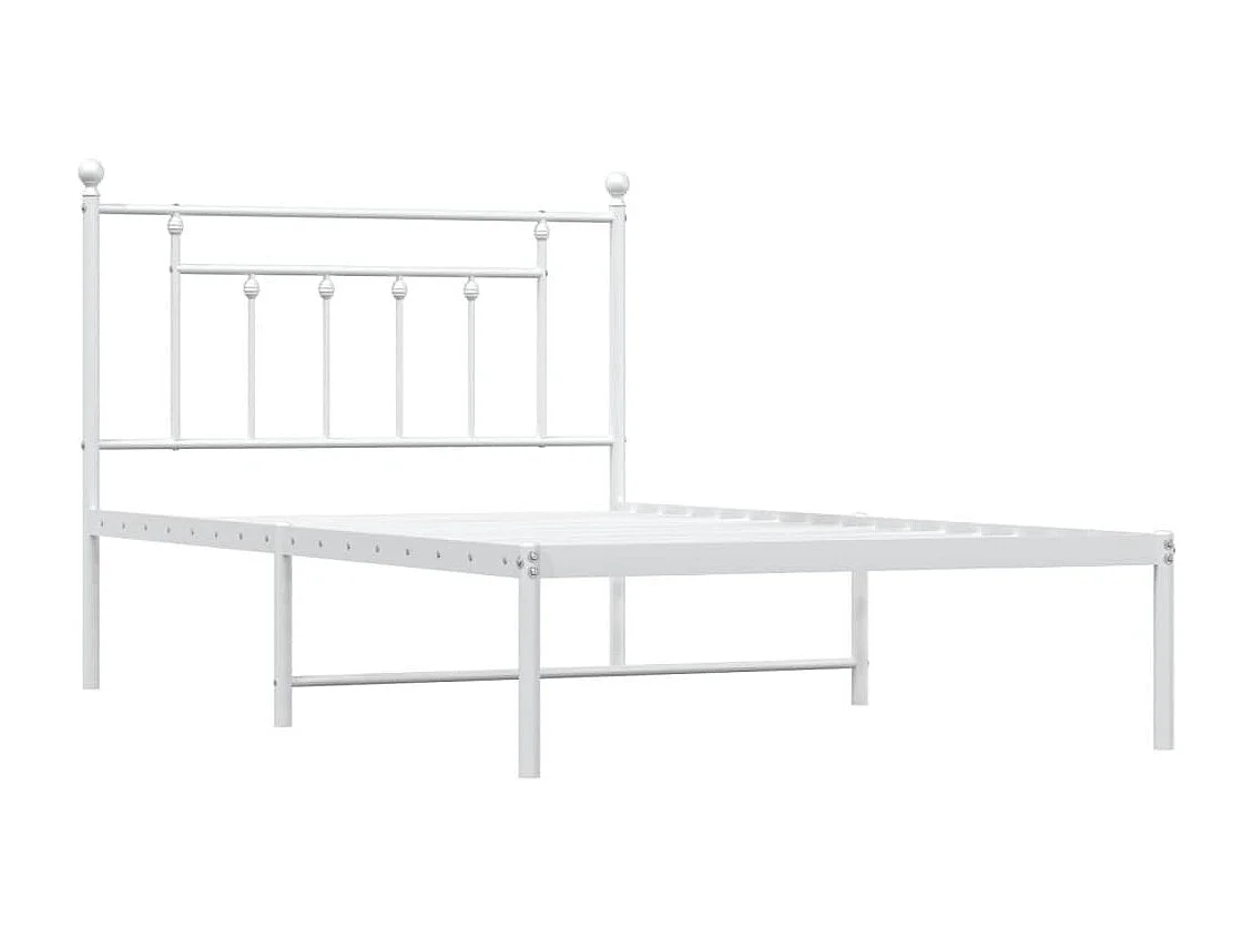 Cama 100x200 cm de metal con cabecero blanco ES20215