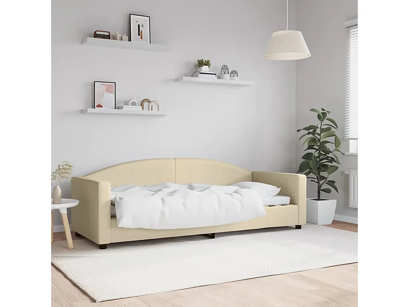 Lit-80x200 cm de repos crème tissu EGGB75823