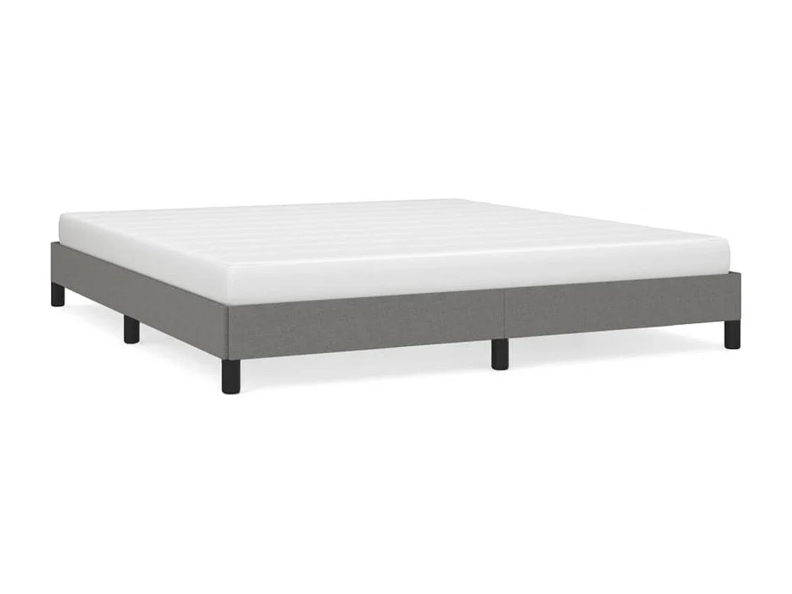 Lit-160x200 cm Gris foncé Tissu EGGB86616