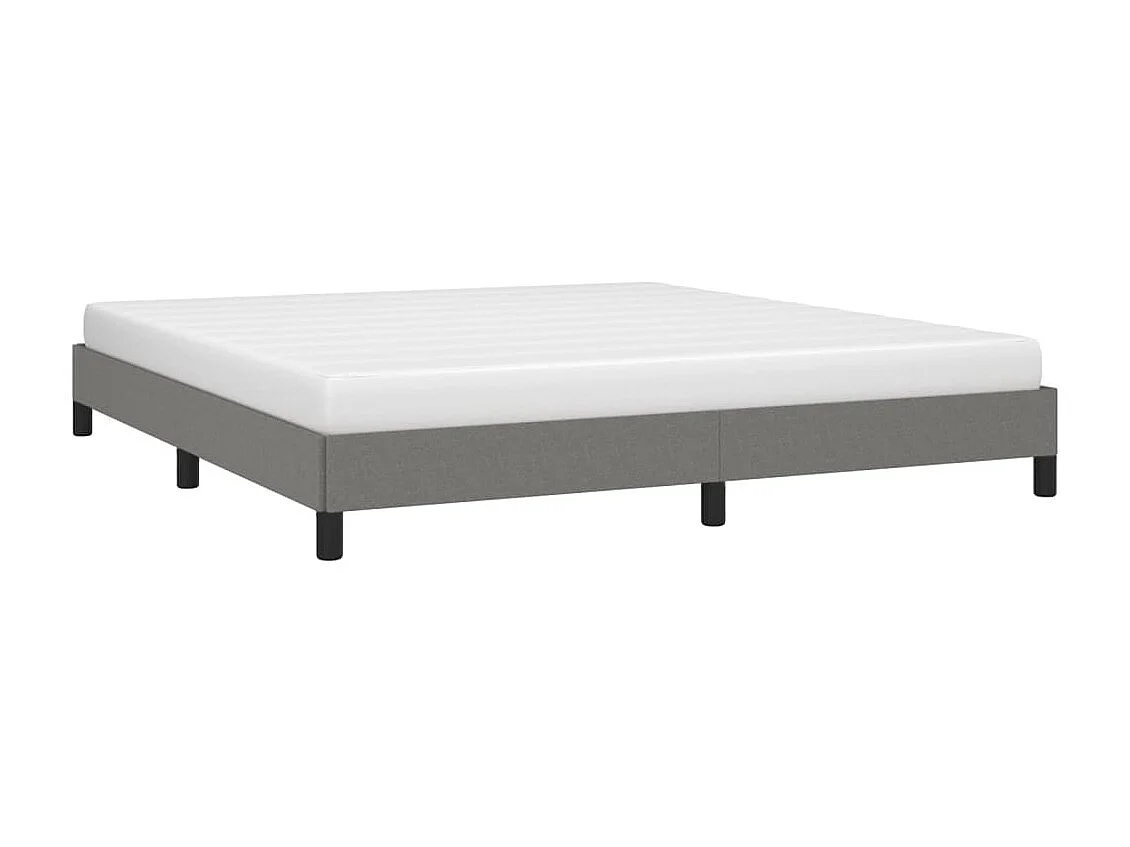 Lit-160x200 cm Gris foncé Tissu EGGB86616
