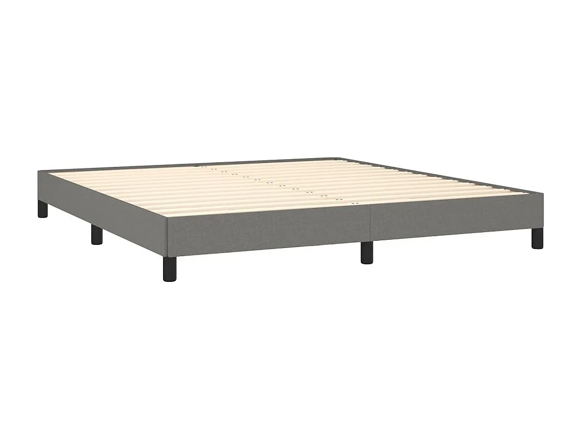 Lit-160x200 cm Gris foncé Tissu EGGB86616