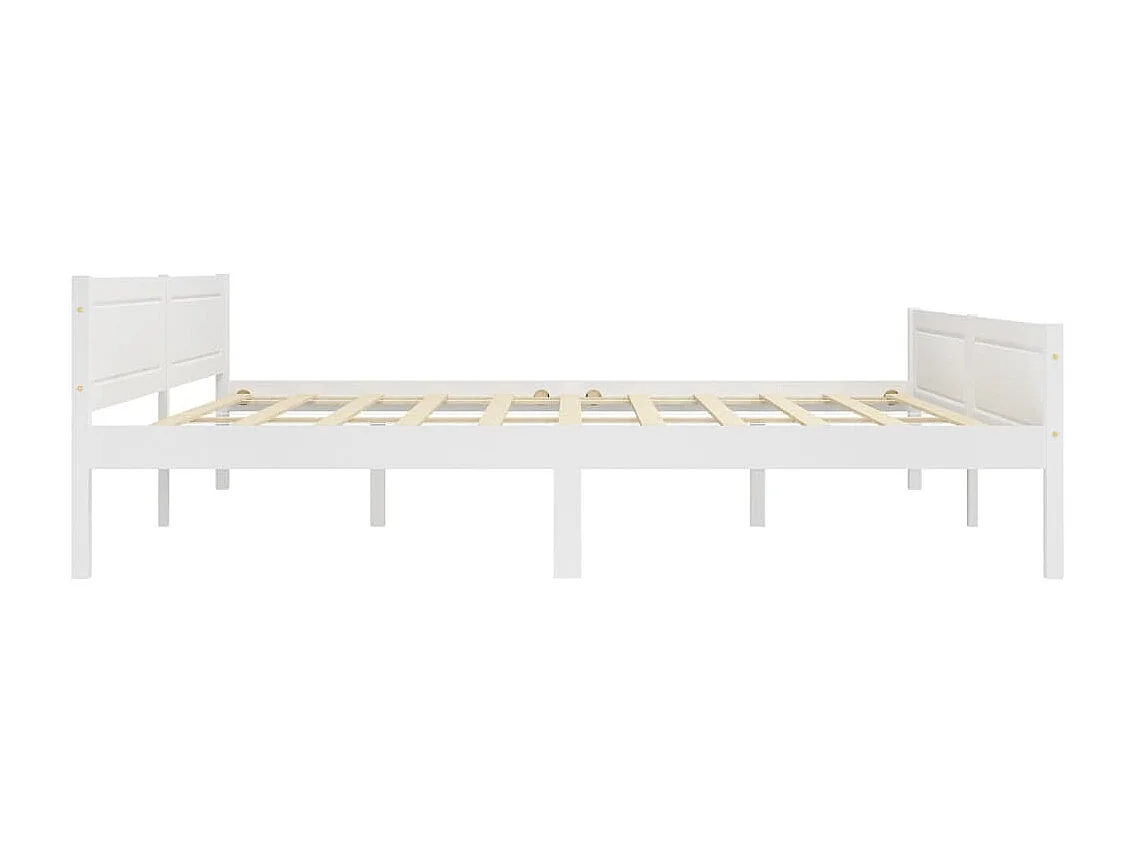 Lit-200x200 cm Bois de pin massif Blanc EGGB60509