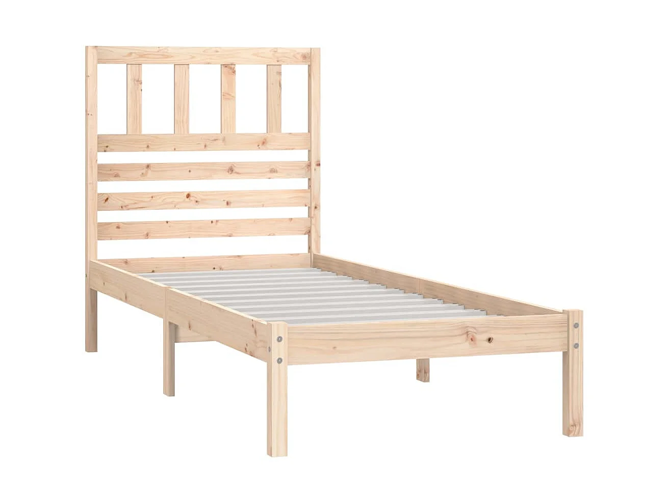 Lit-75x190 cm petit simple bois massif de pin EGGB29672