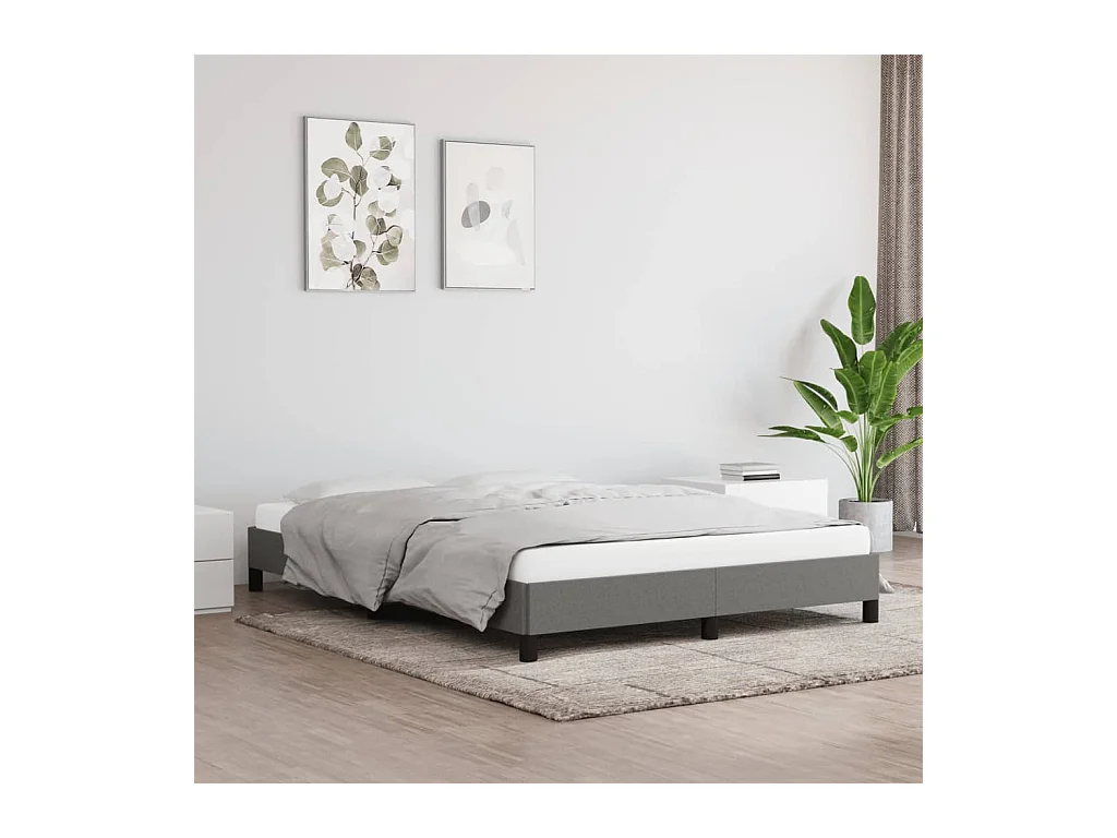 Lit-140x200 cm Gris foncé Tissu EGGB97965