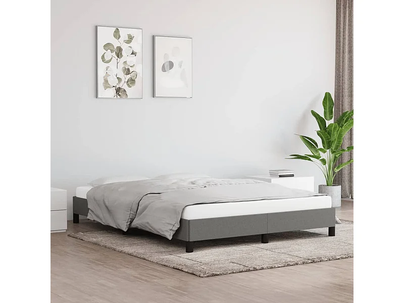 Lit-140x200 cm Gris foncé Tissu EGGB97965