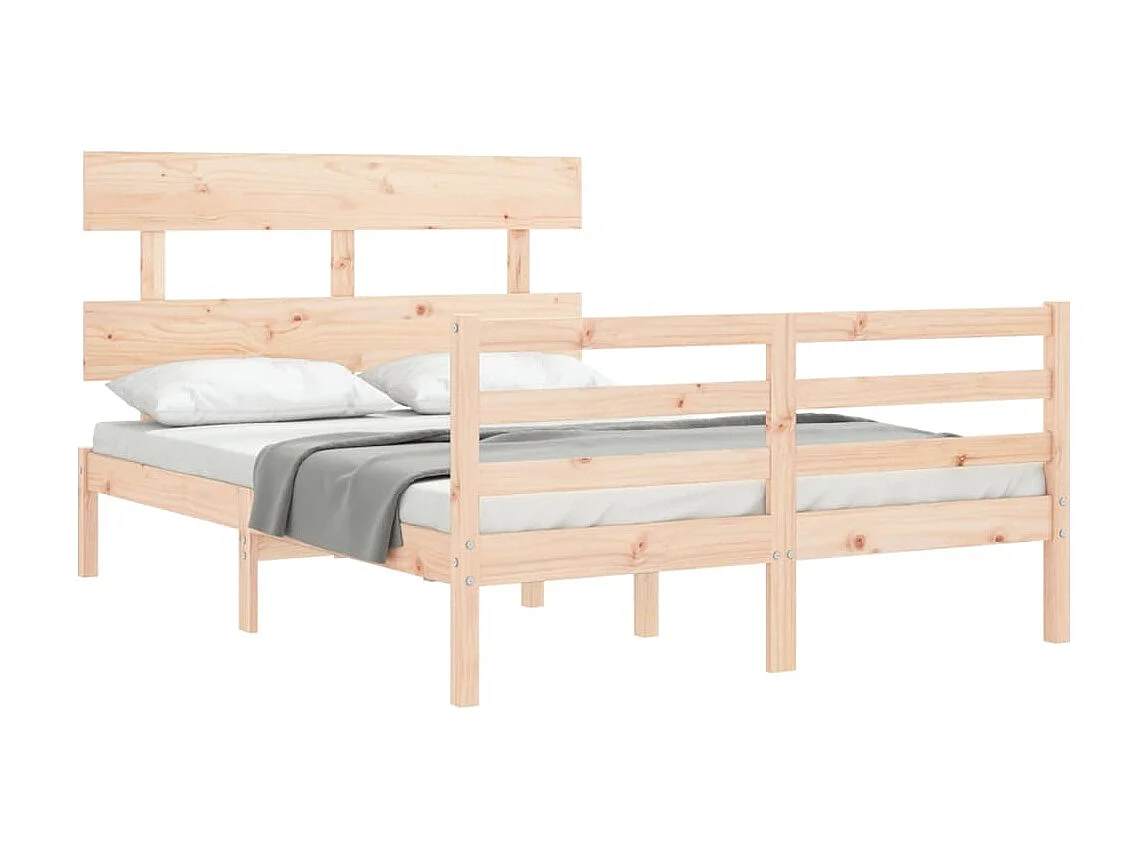 Lit-140x200 cm avec tête de lit bois massif EGGB36311