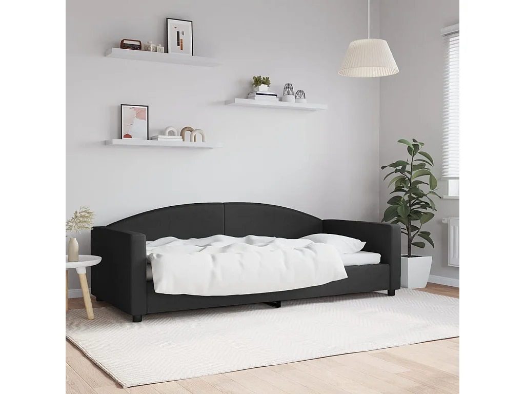 Lit-90x200 cm de repos noir tissu EGGB35963