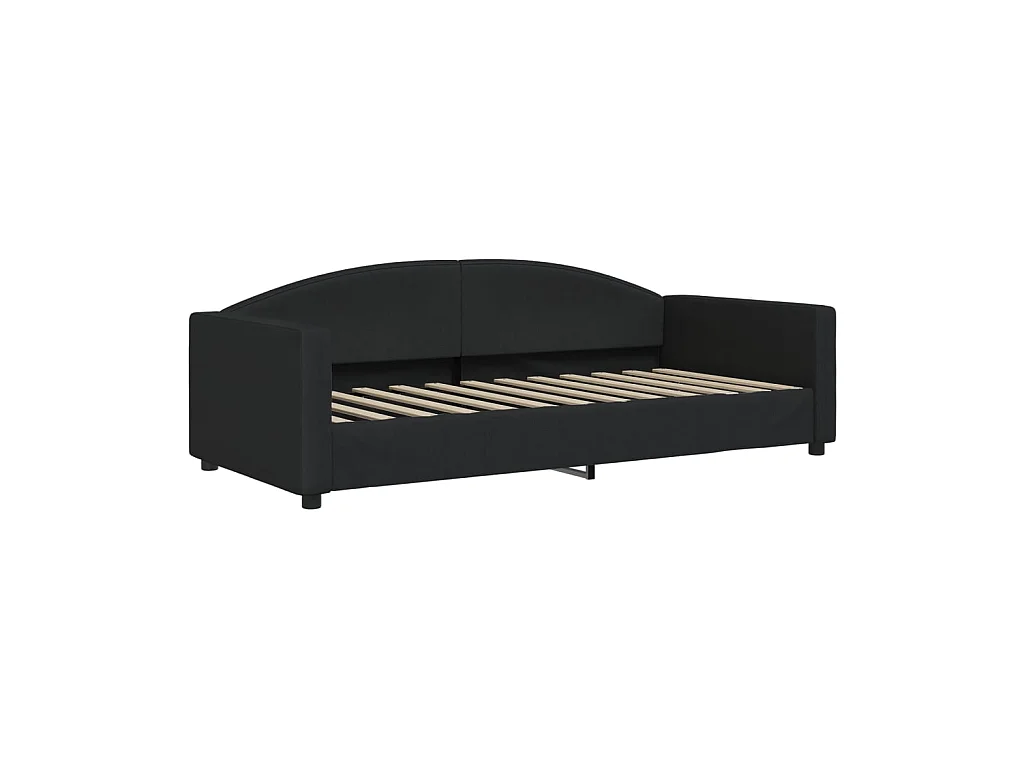 Cama 90x200 cm tela negro ES82039