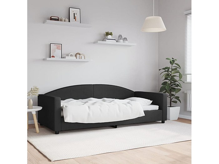 Lit-90x200 cm de repos noir tissu EGGB35963