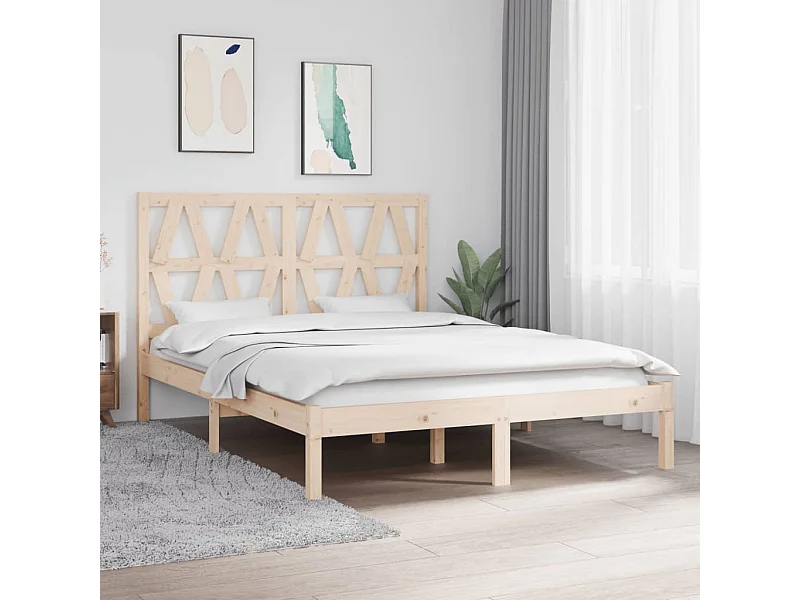 Lit-140x200 cm Bois de pin massif EGGB41348