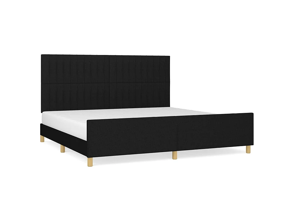 Cama com cabeceira 200x200 cm tecido preto PT460310