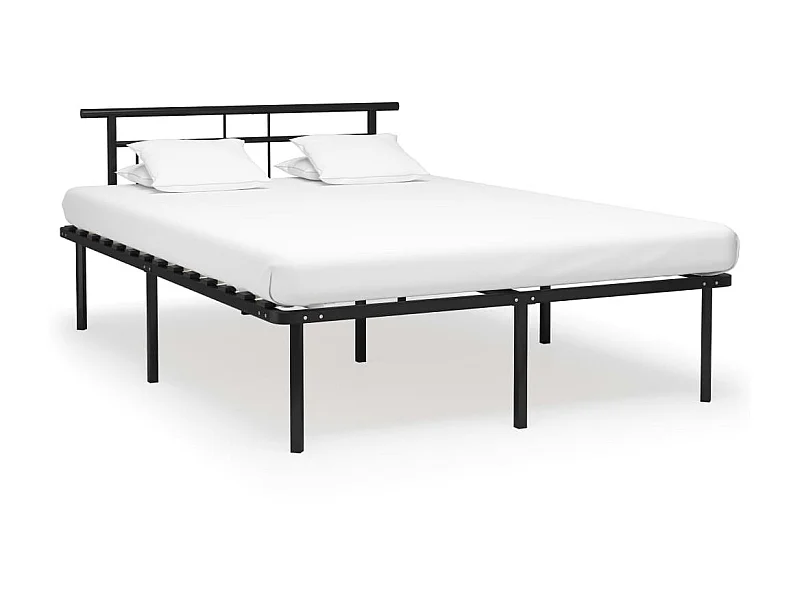 Lit-140x200 cm Noir Métal EGGB87871