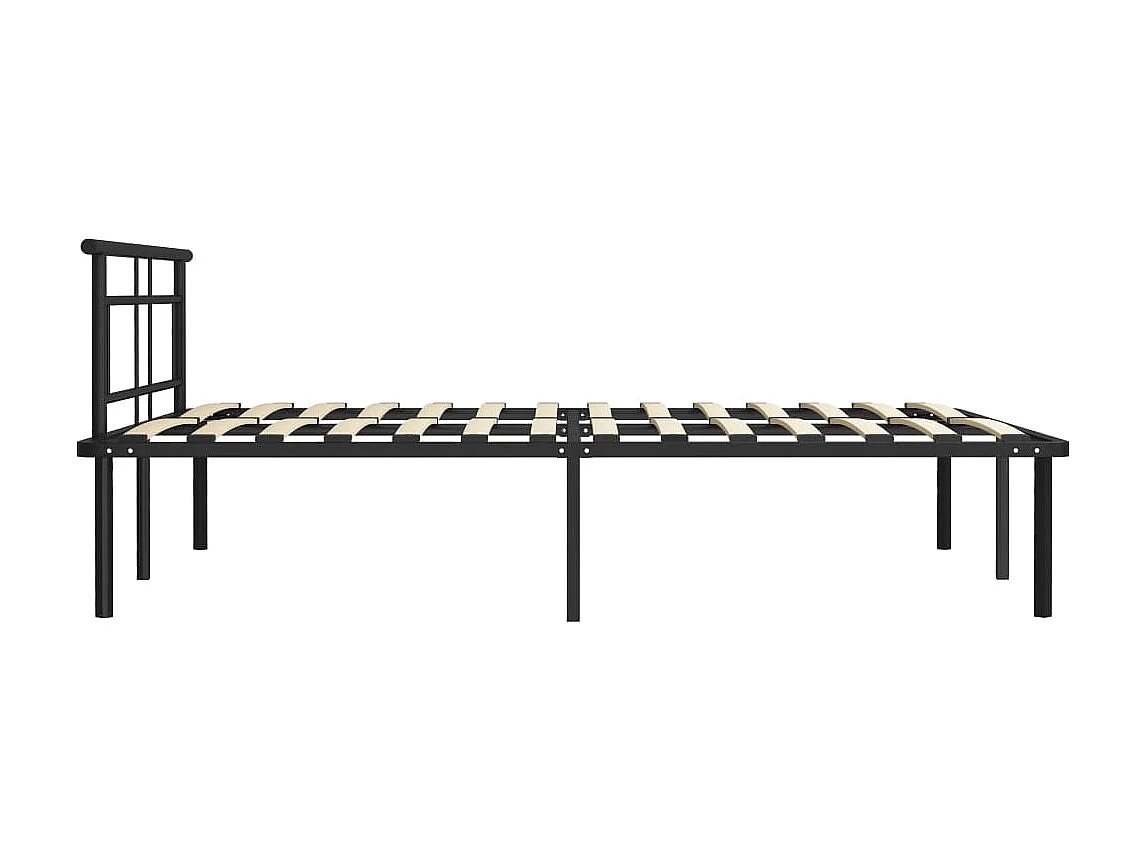 Lit-140x200 cm Noir Métal EGGB87871