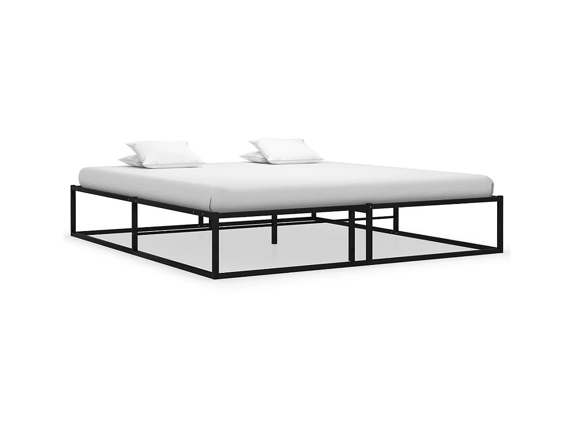 Lit-180x200 cm Noir Métal EGGB79619