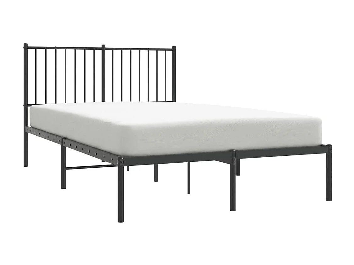 Lit-120x190 cm métal avec tête de lit noir EGGB70691