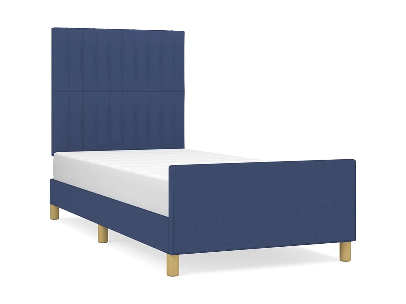 Bedframe met hoofdbord stof blauw 80x200 cm NL55325