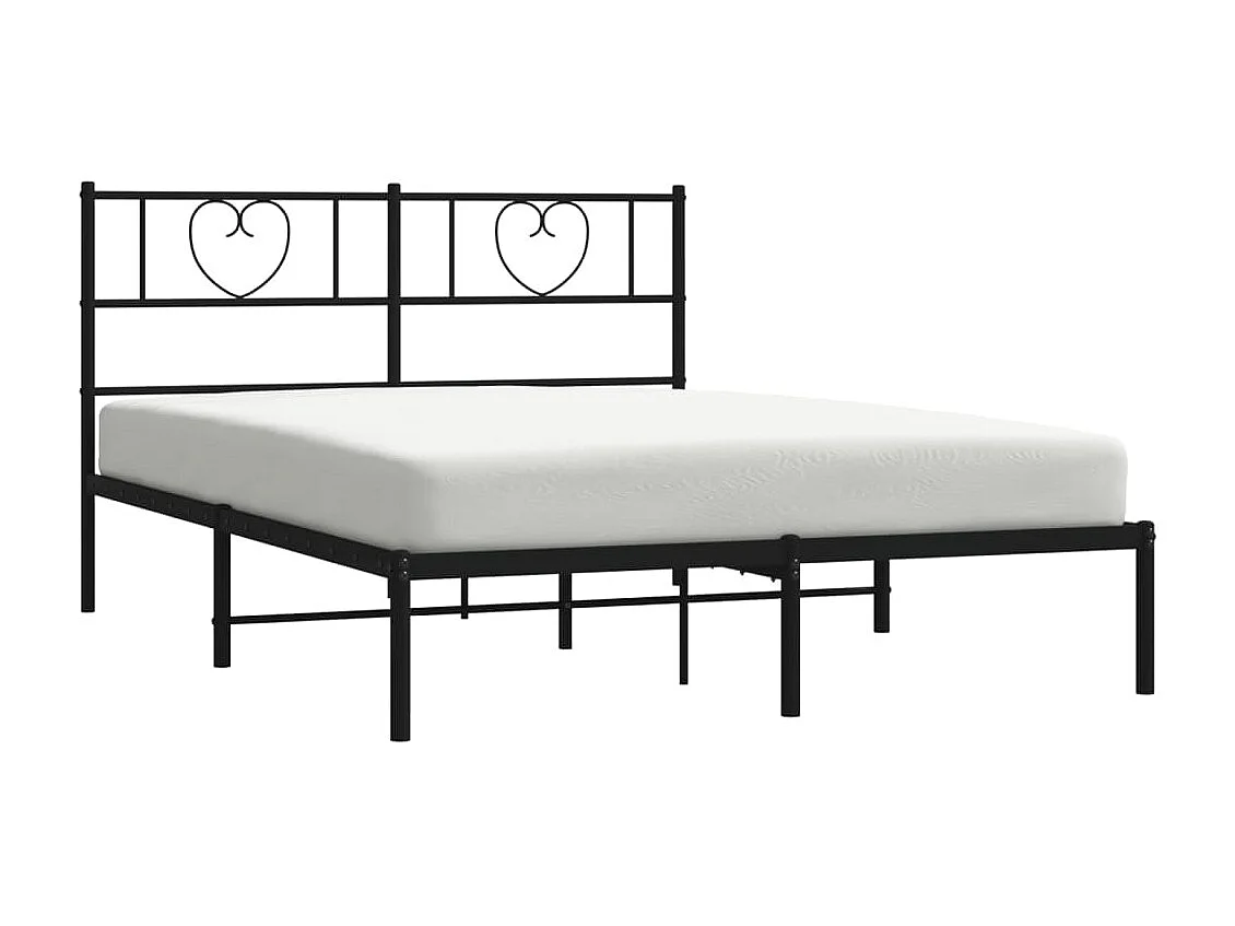 Lit-120x190 cm métal avec tête de lit noir EGGB34050