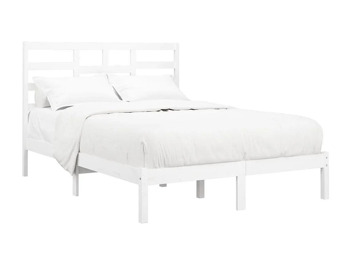 Lit-160x200 cm Blanc Bois massif EGGB14735