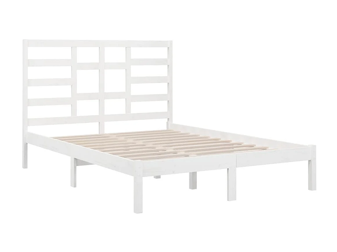 Lit-160x200 cm Blanc Bois massif EGGB14735