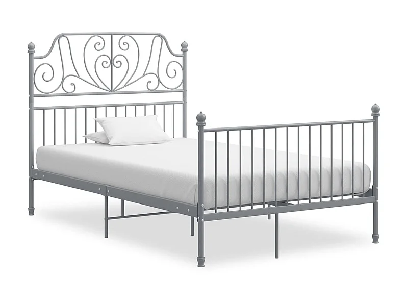 Lit-120x200 cm Gris Métal EGGB37190