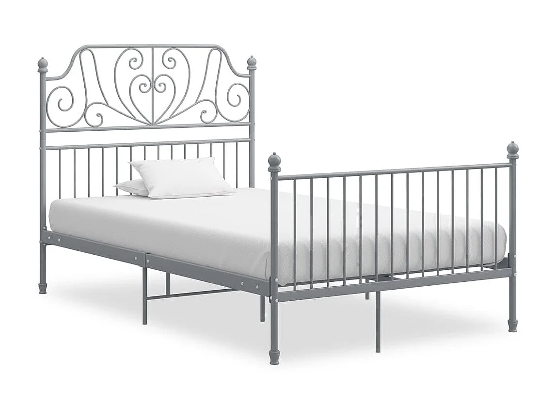 Lit-120x200 cm Gris Métal EGGB37190