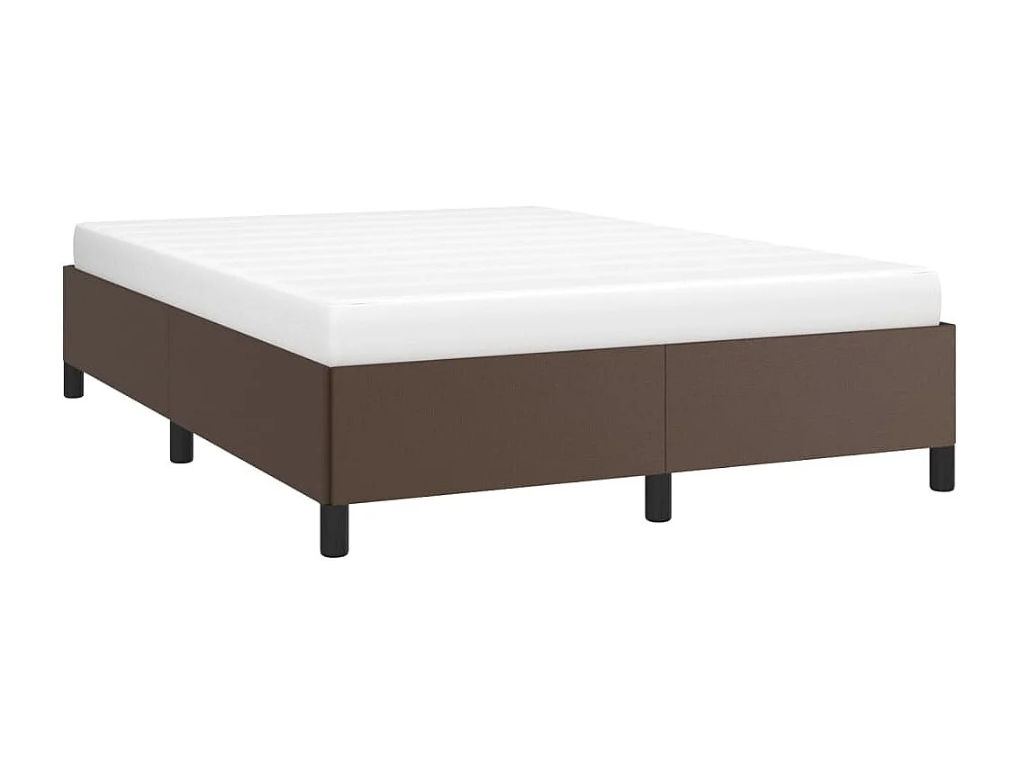 Cama 140x190 cm couro artificial castanho PT476518